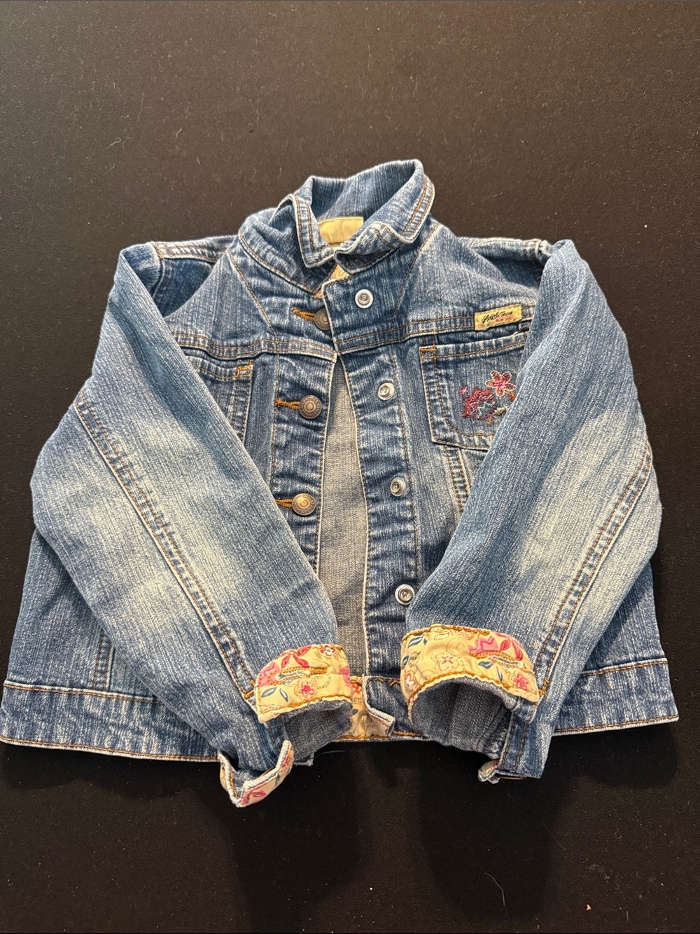 Levi's Blue Denim Jacket with Embroidered Cuffs